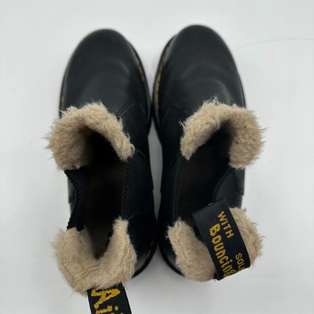 Dr. Martens Quad FL Leather Faux Fur Platform Chelsea Boots‎  Mens 10 Womens 11
